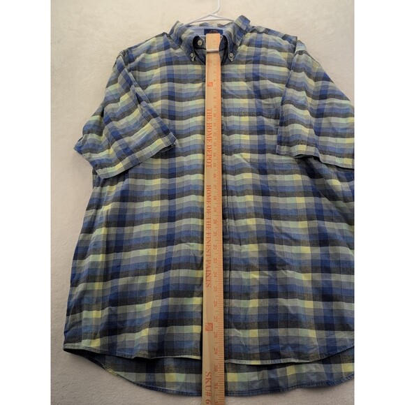 Pendleton Collared Short Sleeve Blue Plaid Button Up Shirt Mens XL - Picture 2 of 9